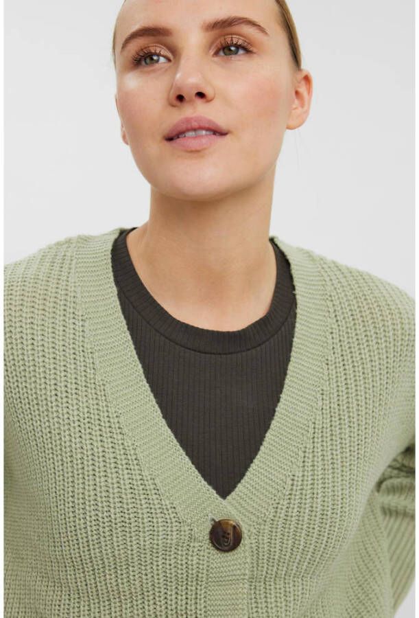 VERO MODA gebreid vest VMLEA groen