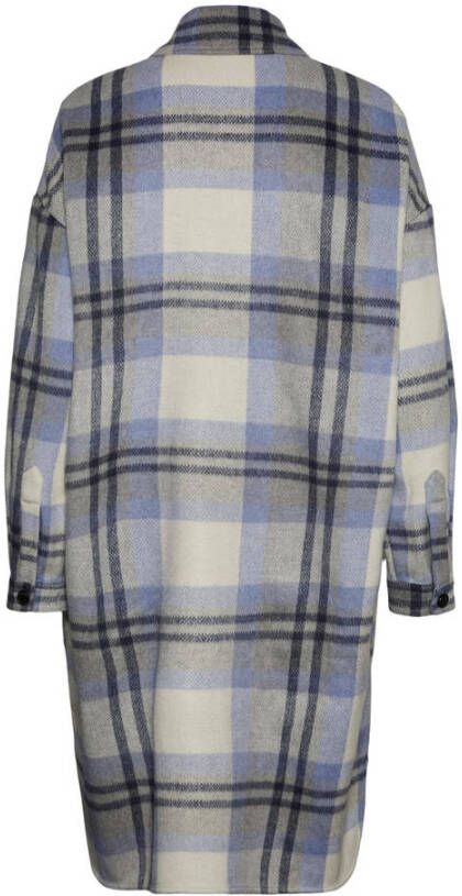 VERO MODA geruite shacket VMNELLY blauw
