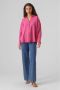 Vero Moda Vmqueeny LS Oversize Blouse WVN GA N: Fuchsia Paars | Freewear Roze Pink Dames - Thumbnail 3