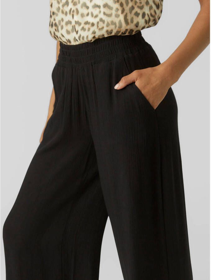 VERO MODA high waist loose fit broek VMMENNY zwart