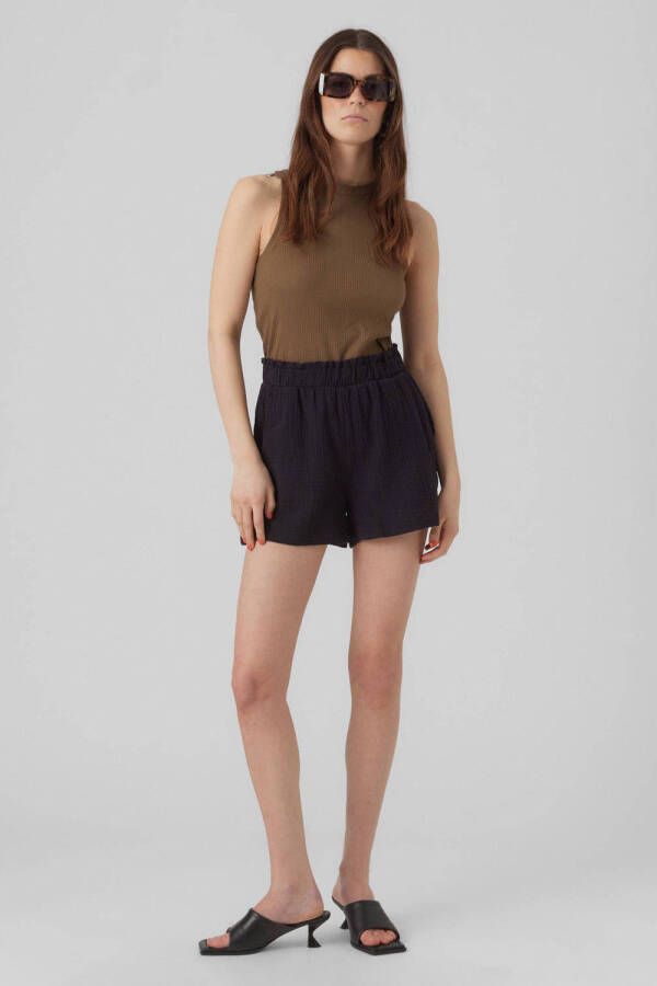VERO MODA high waist loose fit short VMNATALI zwart