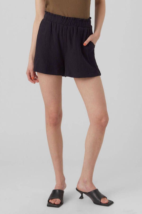 VERO MODA high waist loose fit short VMNATALI zwart