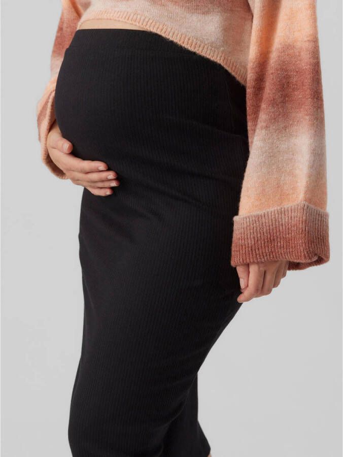 VERO MODA MATERNITY ribgebreide zwangerschapsrok VMMLAVENDER zwart Dames Stretchkatoen XL - Foto 2