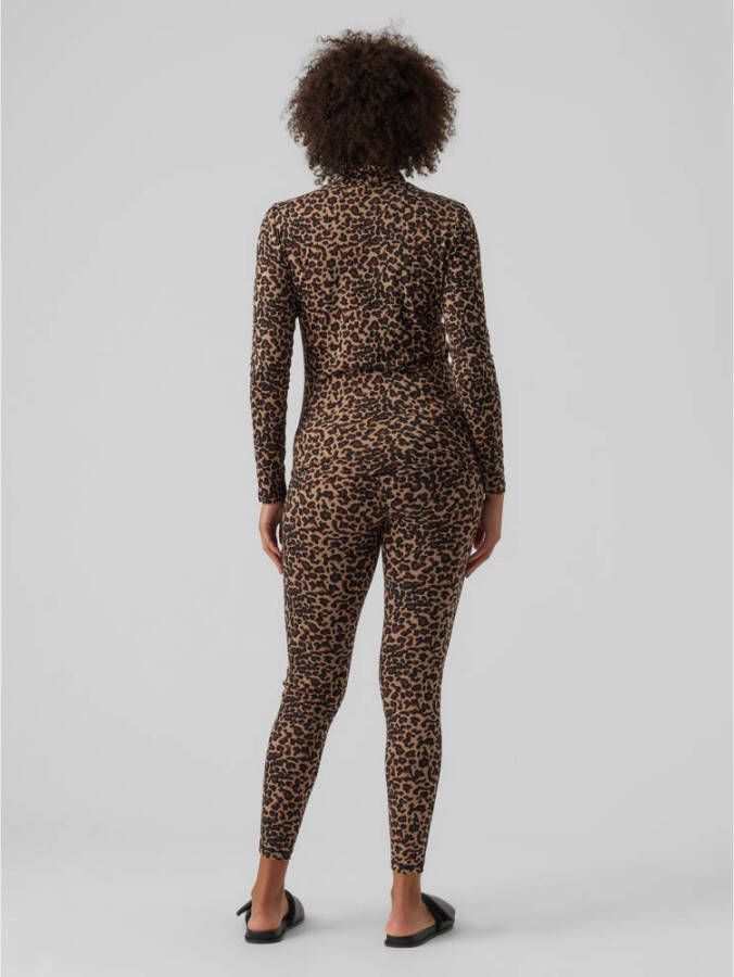 VERO MODA MATERNITY skinny zwangerschapslegging VMMINA met panterprint zwart bruin