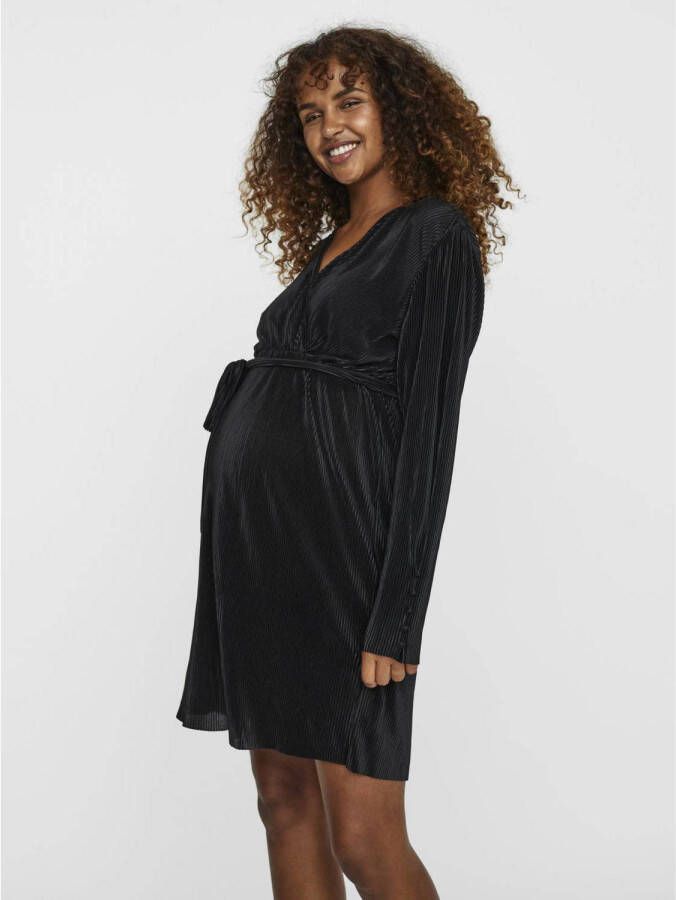 VERO MODA MATERNITY zwangerschapsjurk VMMTESSIE zwart Dames Polyester V-hals XL - Foto 2