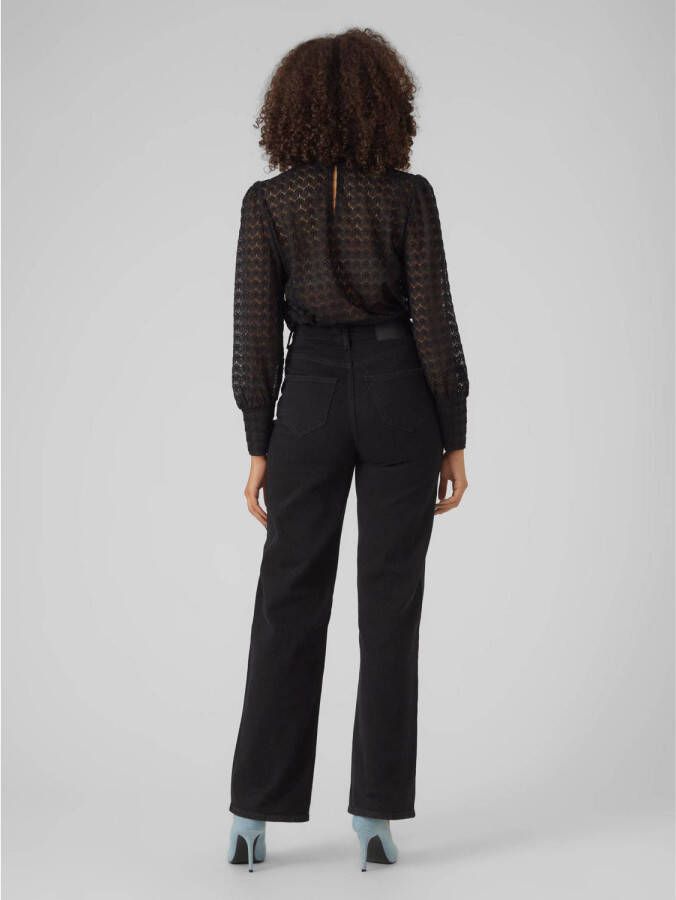 VERO MODA top VMBECCA met kant zwart