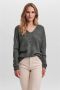 Vero Moda Regular fit gebreide pullover met V-hals model 'CREWLEFILE' - Thumbnail 3