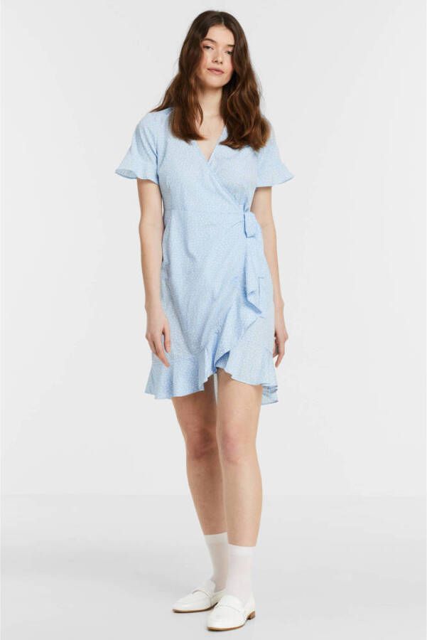 VERO MODA wikkeljurk VMHENNA van gerecycled polyester lichtblauw