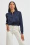 VILA blouse VIELLETTE van gerecycled polyester donkerblauw - Thumbnail 3