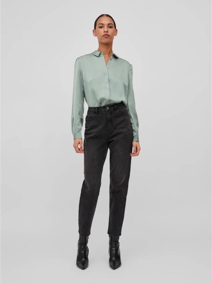VILA blouse VIELLETTE van gerecycled polyester mintgroen
