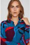 VILA blouse VIKIKKI met all over print turquoise paars zwart - Thumbnail 2