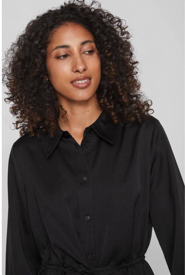 VILA blousejurk VIELLETTE van gerecycled polyester zwart