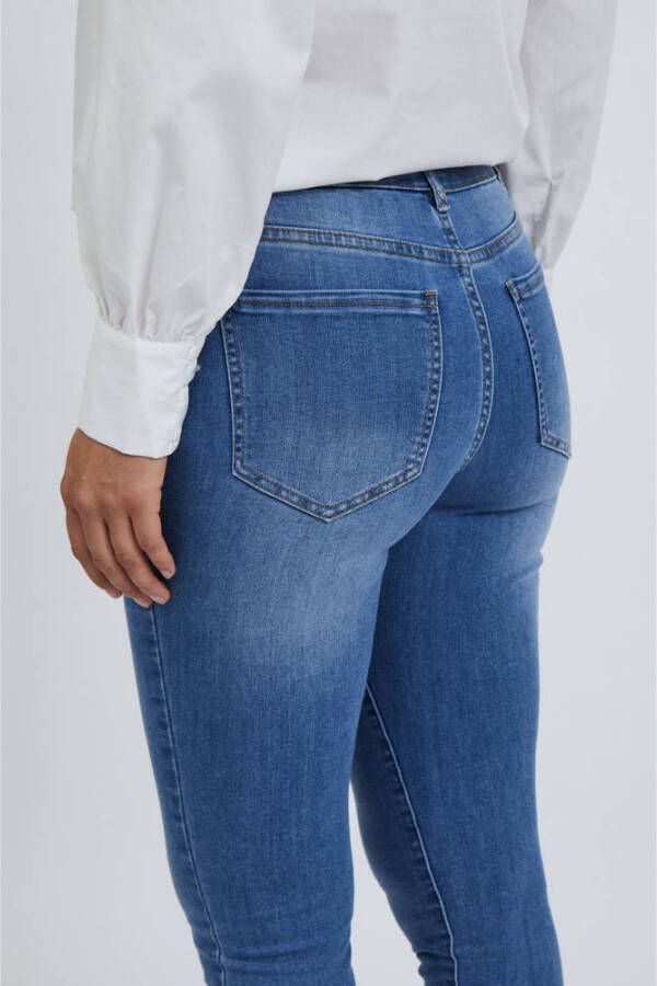 VILA cropped skinny jeans VISKINNIE light blue denim