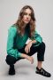 VILA geweven blouse VIELLETTE van gerecycled polyester turquoise - Thumbnail 3