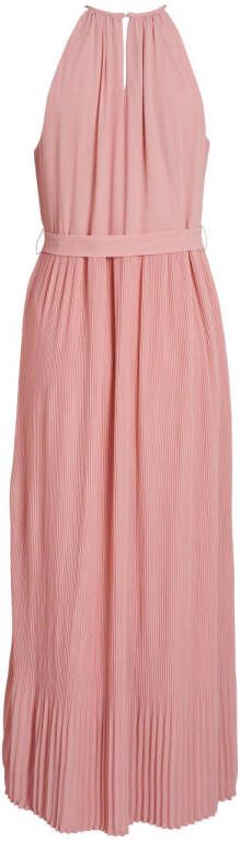 VILA halter maxi jurk VIJULIETTE met open detail roze