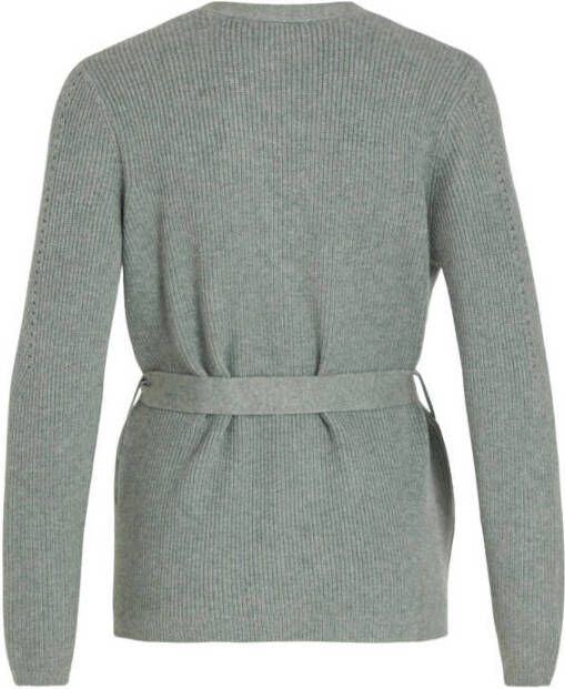 VILA ribgebreid vest VIRIL groen