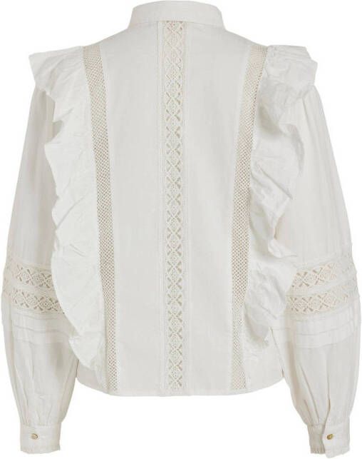 VILA Rouge by blouse VIJOSELYN van biologisch katoen wit