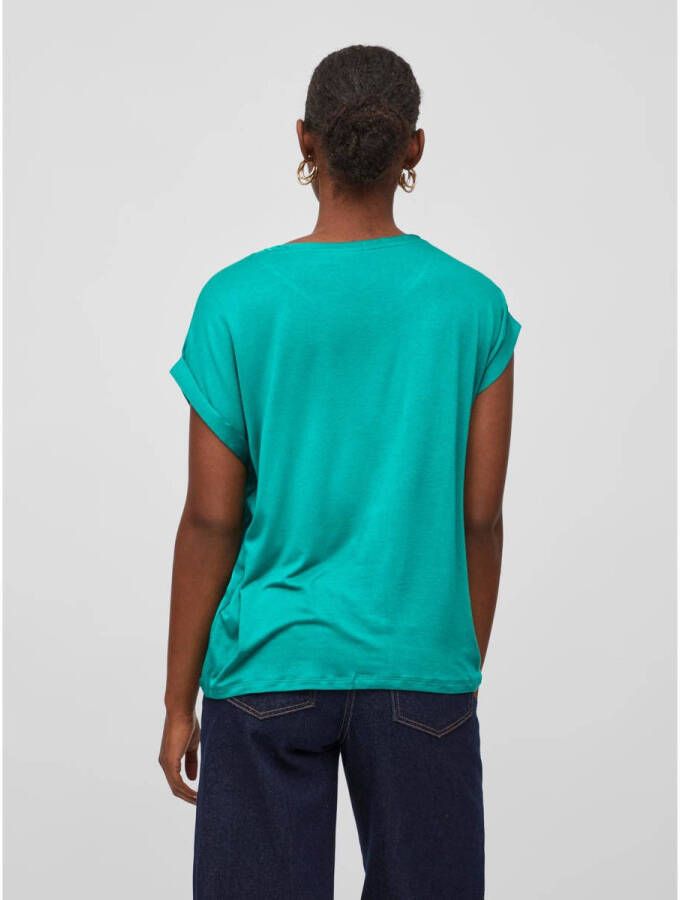 VILA satijnen top VIELLETTE turquoise