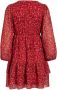 VILA semi-transparante jurk VIKATRINE met all over print en volant rood - Thumbnail 2
