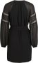 VILA semi-transparante jurk VIURA met plooien zwart - Thumbnail 2