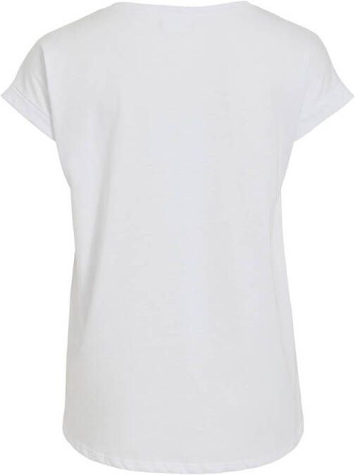 Vila Shirt met ronde hals VIDREAMERS NEW PURE T-SHIRT SU-NOOS Basic dames T-shirt met ronde hals en omgeslagen mouwen - Foto 2