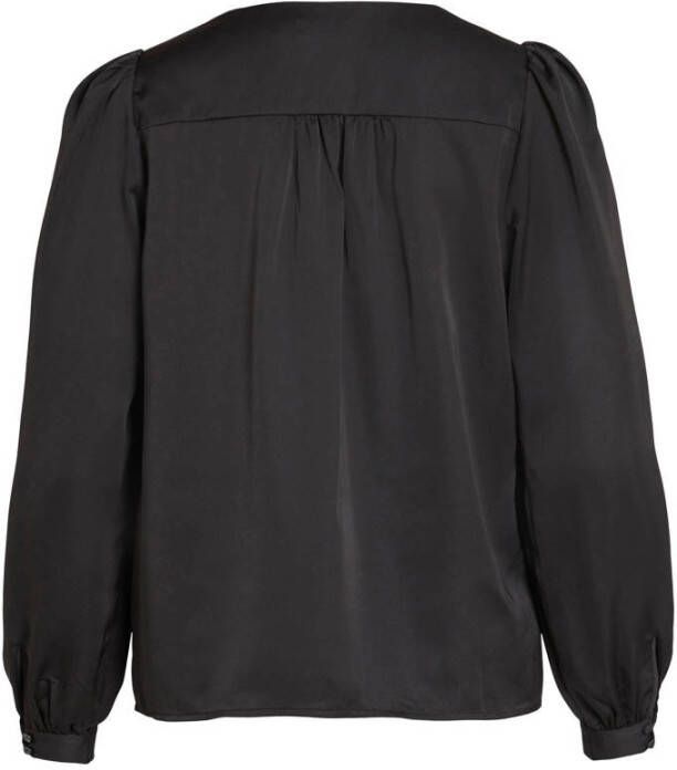 VILA geweven blouse VIELLETTE van gerecycled polyester zwart - Foto 2