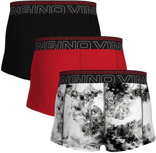VINGINO Bandana boxershort set van 3 rood wit zwart Jongens Stretchkatoen 110 116 - Foto 2