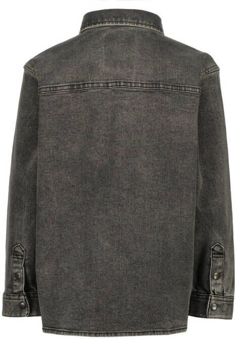 VINGINO denim overshirt dark grey vintage Overhemd Grijs Effen 116 - Foto 2