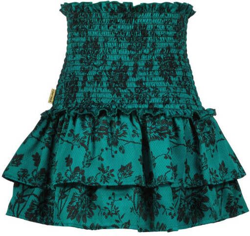 VINGINO gebloemde rok Qarise groen zwart Meisjes Polyester Bloemen 104 - Foto 2