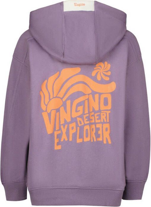 Vingino hoodie Nactus met backprint paars oranje