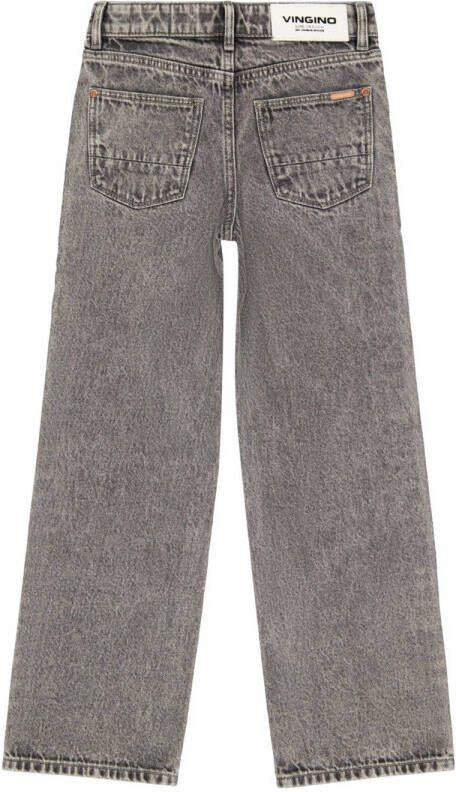 Vingino loose fit jeans Cato Star met sterren grey vintage