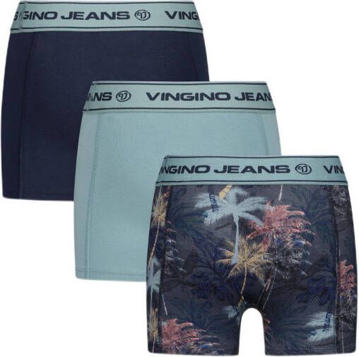 Vingino Palms boxershort set van 3 donkerblauw grijs