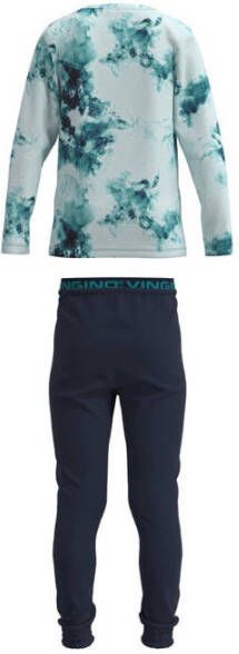 Vingino pyjama Walendino met all over print lichtblauw donkerblauw
