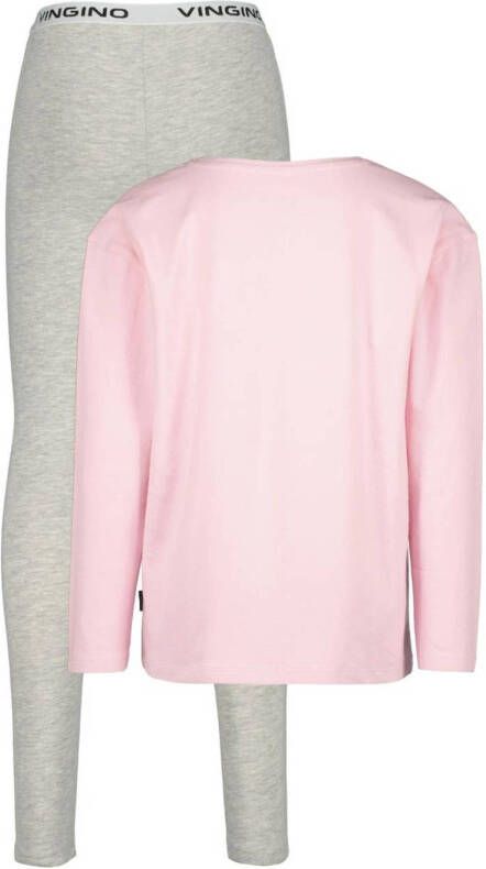 Vingino pyjama WANNAH gris melange lichtroze