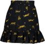 VINGINO rok met all over print en ruches zwart bruin Meisjes Viscose All over print 152 - Thumbnail 2