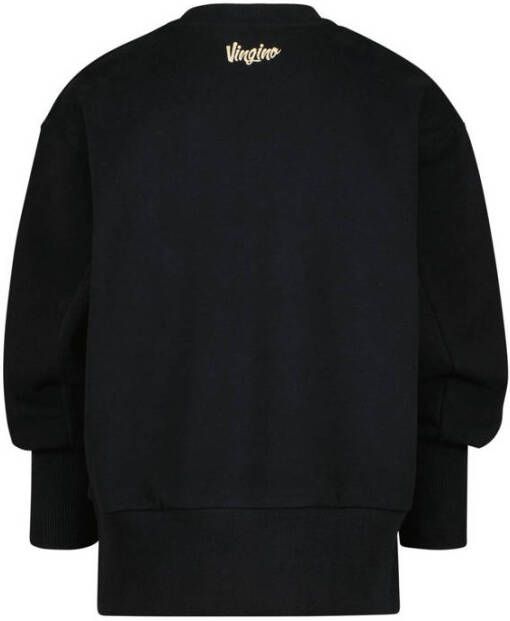 Vingino sweater Nenda met printopdruk zwart