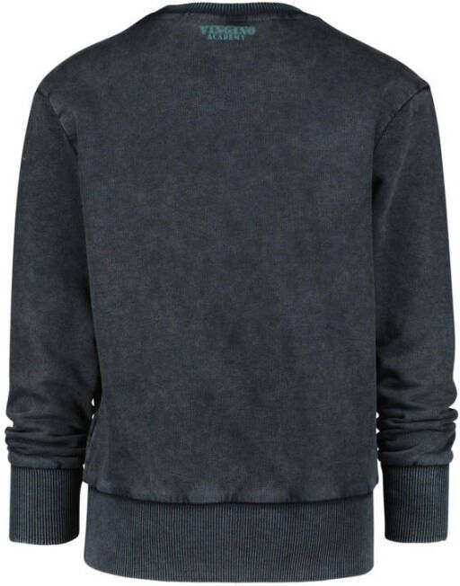 Vingino sweater Nesra met printopdruk verwassen zwart