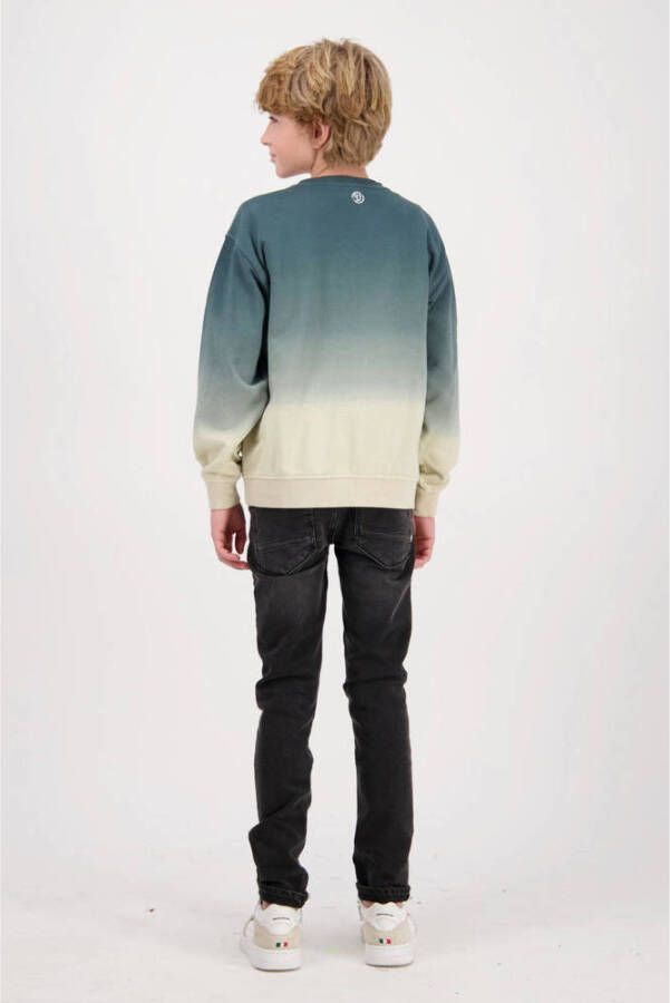 Vingino sweater Nicel met tekst donkergroen wit