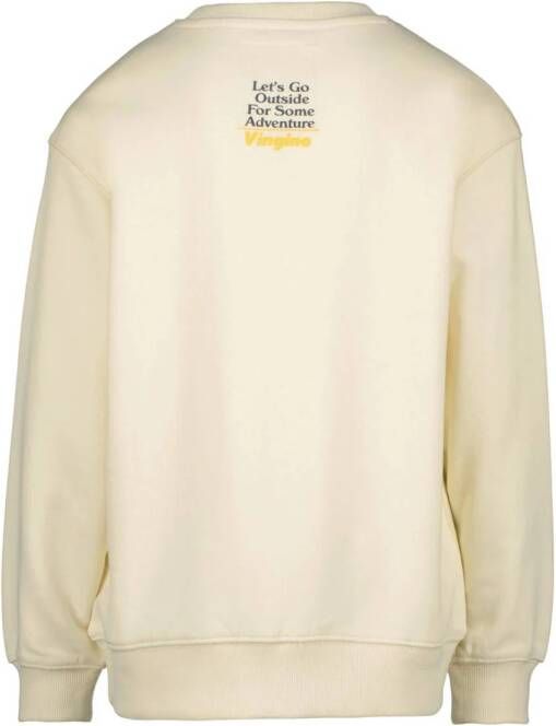 Vingino sweater Nilfo met logo beige wit