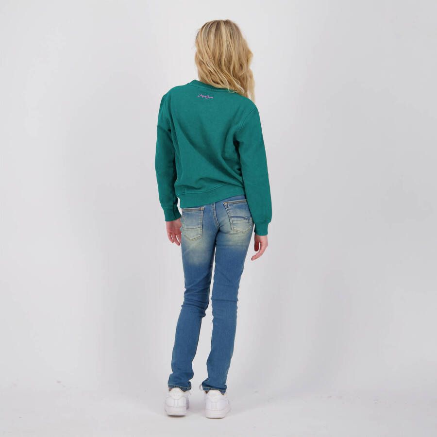Vingino sweater Nouda met tekst groen