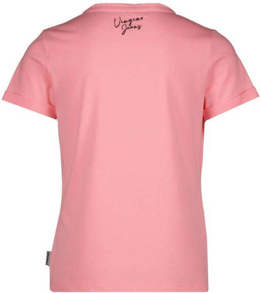 Vingino T-shirt Higella met printopdruk perzik roze