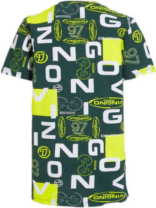 Vingino T-shirt met all over print groen limegroen