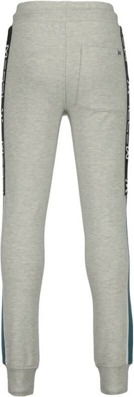 Vingino x Messi skinny joggingbroek Sarlos met zijstreep grijs melange