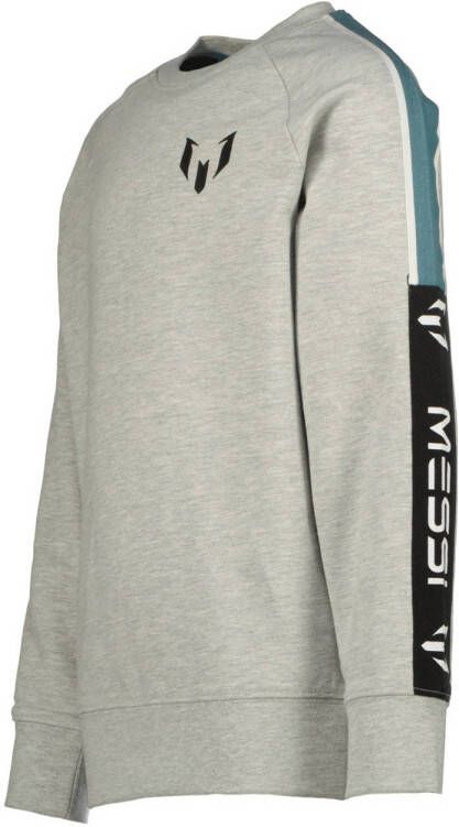 Vingino x Messi sweater Narlos grijs melange zwart