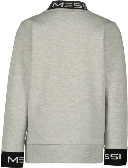Vingino x Messi sweater Nasim met logo grijs melange zwart