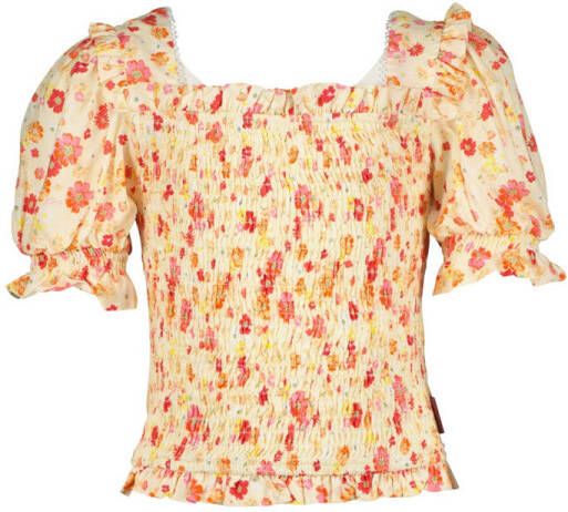 Vingino x Senna Bellod gebloemd T-shirt geel oranje