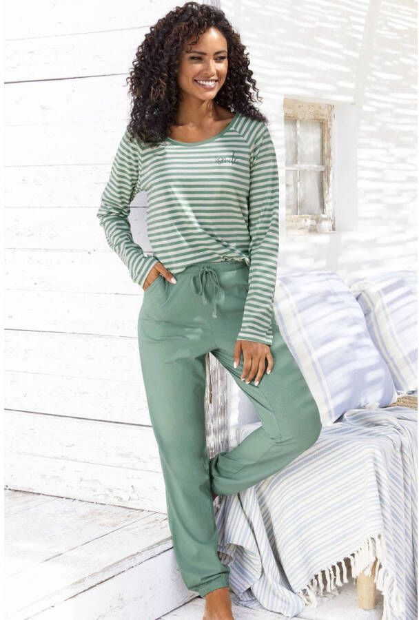 Vivance Dreams pyjama groen wit