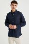 WE Fashion linnen casual overhemd donkerblauw - Thumbnail 2