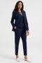 WE Fashion aansluitende geweven blazer donkerblauw - Thumbnail 2