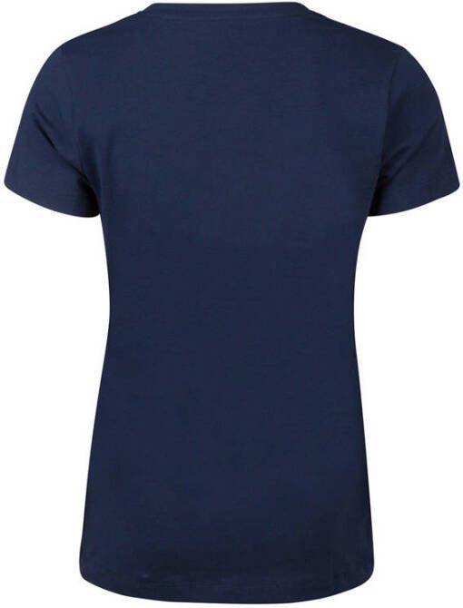 WE Fashion basic T-shirt met biologisch katoen donkerblauw